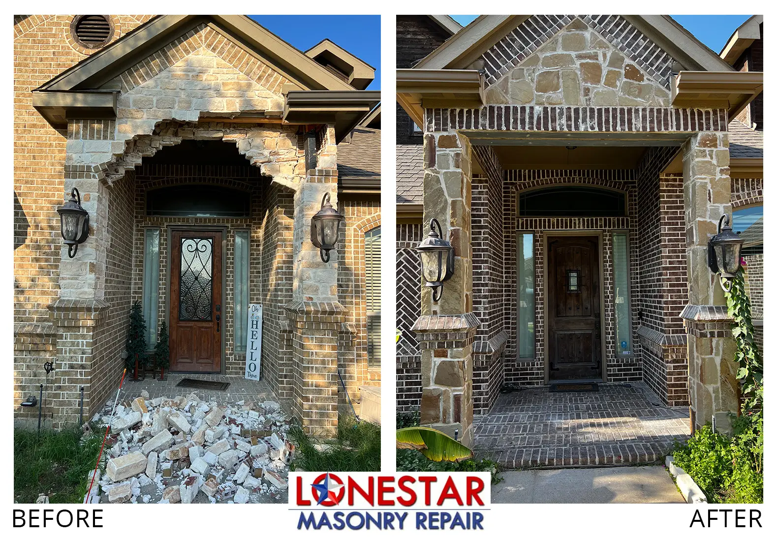 Brick Arch Repair – Entryway Before and After