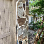 Stone repair work before picture from Lonestar Masonry Repair